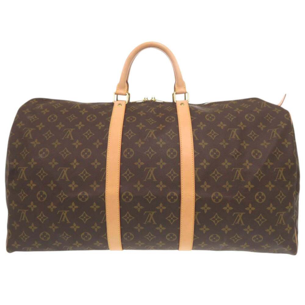 LOUIS VUITTON Authentic Brown Monogram Keepall 55 Boston Bag - Picture 2 of 10